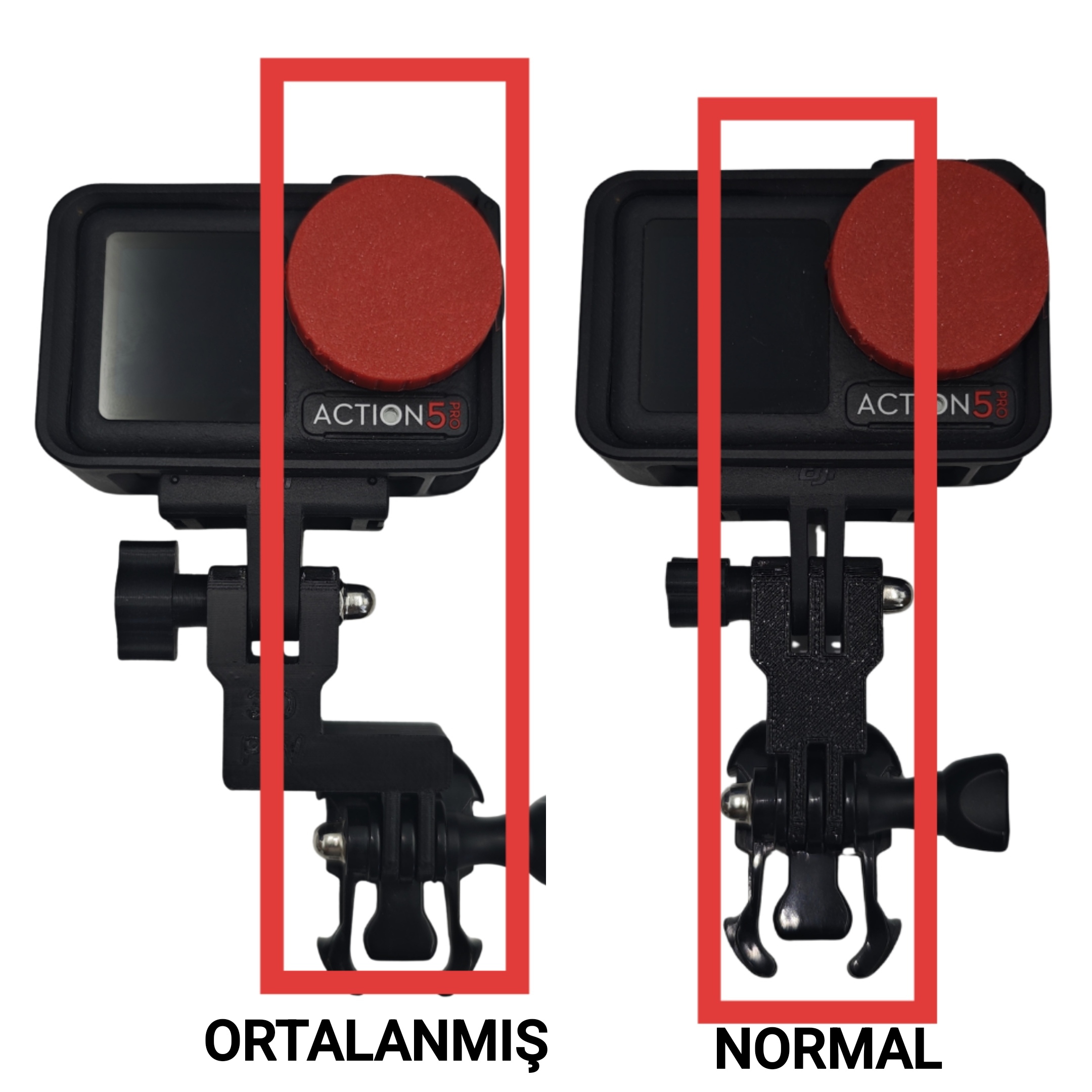 Aksiyon kamera ortalama adaptörü  lens centering