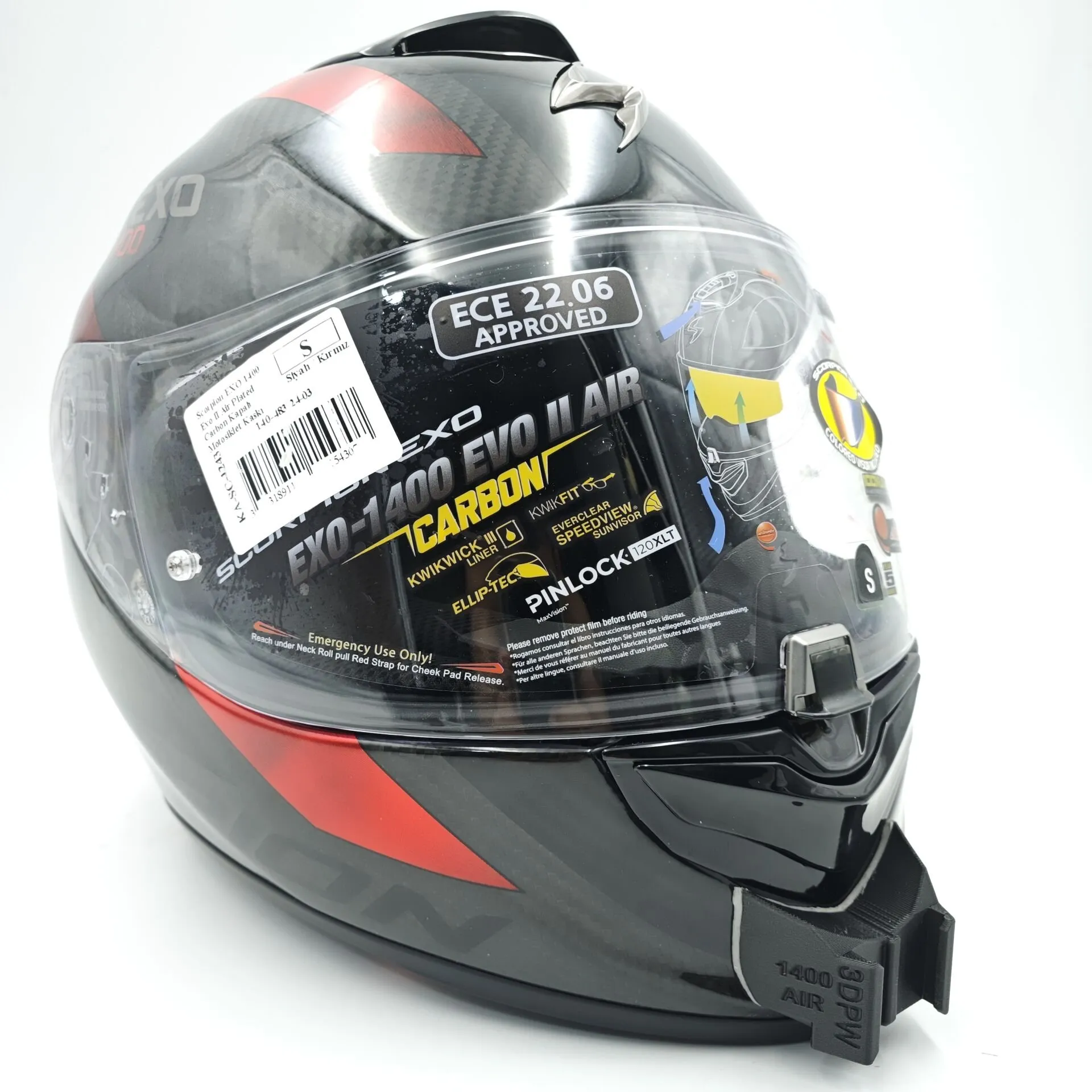 SCORPION 1400 EVO 1-2 AIR / EVO AIR CARBON Kask uyumlu chinmount aksiyon kamera çene bağlantı aparatı seti